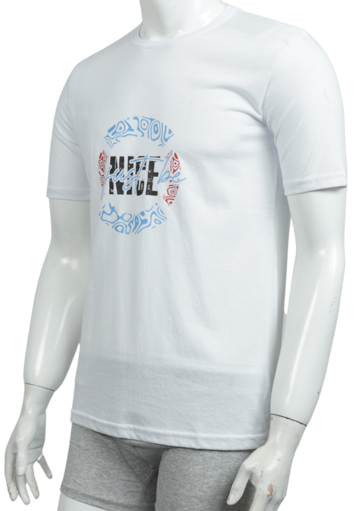 Tricou Bărbați cu Imprimeu NICE , Culoare Alb,Engros